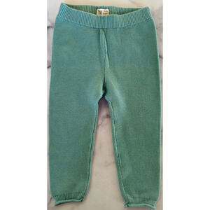 Poco Piano Baby Knit Jogger 18-24 Months Green Pull On Sweatpants Ribbed Pull On
